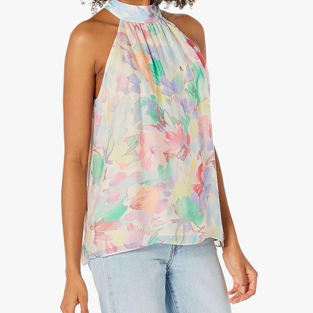 Ramy Brook Mock Neck Printed Cristal Top - XS